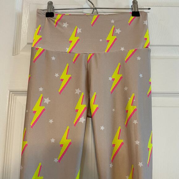 Goldsheep Nude Neon Bolts Leggings size Medium - Picture 2 of 15